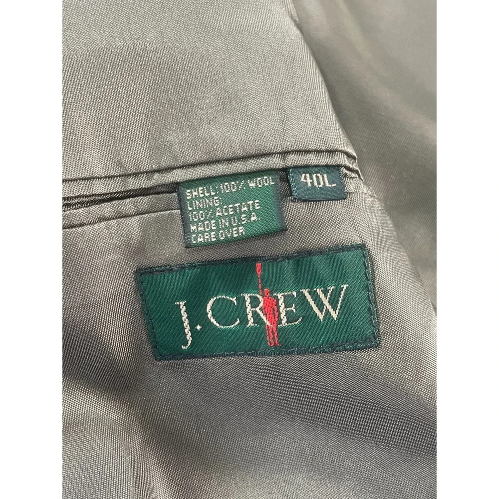 J‎ Crew Plaid Blazer Mens 40L Wool Sport Coat Green Oarsman Preppy Academia
